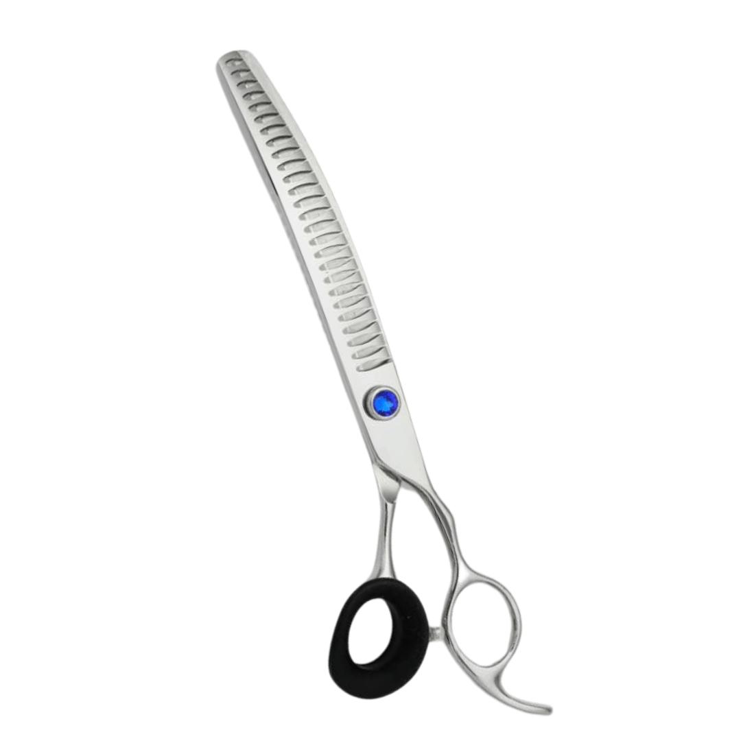 TESOURA CURVA TUBARAO 7.5 PRATA C/PEDRA AZUL BP01C-CT 7.5 *Item Novo - Imagem 6