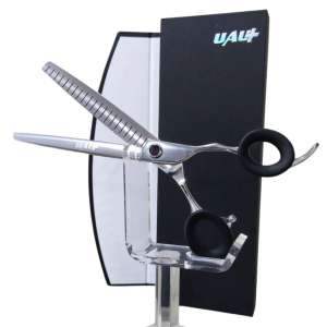 TESOURA TUBARAO REVERSA 7.5 PRATA C/ PEDRA LILAS BP01-RT 7.5