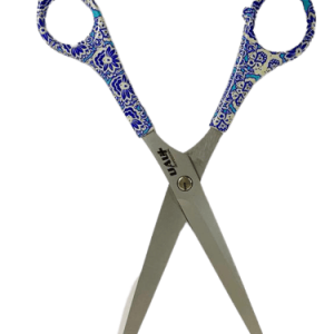 TESOURA RETA 7.5 CABO PLAST FLORAL AZUL UAU+